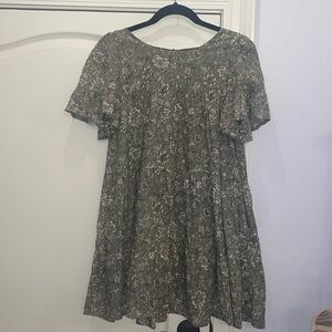 Green floral babydoll dress